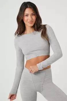 Бесшовный укороченный пижамный топ Forever 21, серый