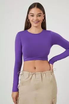 Бесшовный укороченный топ Forever 21, фиолетовый