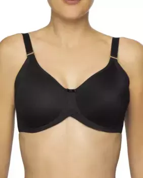 Бесшовный уменьшающий бюстгальтер с тюлевой боковой ластовицей Felina, черный