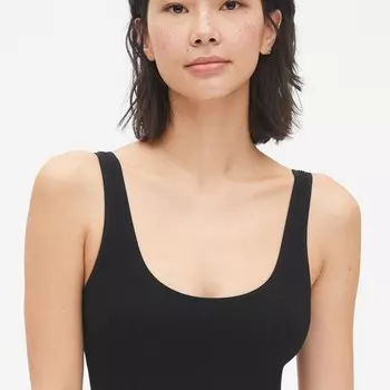Бесшовный жилет на тонких бретельках Gap, черный