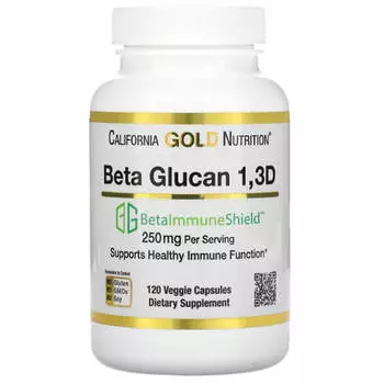 Бета-глюкан 1,3D California Gold Nutrition 125 мг, 120 капсул