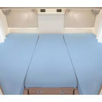 Bettwaren-Shop Автодом Караван Задняя кровать Комплект постельного белья из 3 предметов 2 продольные кровати + средняя секция Голубой