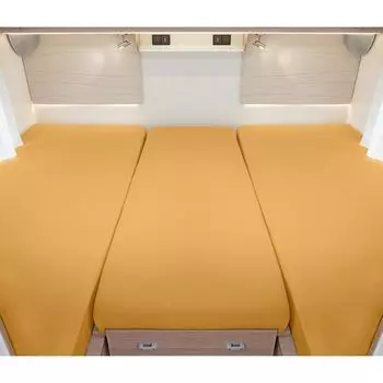 Bettwaren-Shop Автодом Караван Задняя кровать Комплект постельного белья из 3 предметов: 2 продольные кровати + средняя секция для кукурузы
