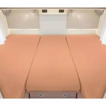 Bettwaren-Shop Автодом Караван Задняя кровать Комплект постельного белья из 3 предметов 2 продольные кровати + средняя часть персикового цвета