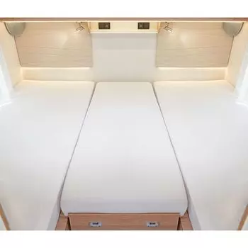 Bettwaren-Shop Автодом Караван Задняя кровать Комплект постельного белья из 3 предметов 2 продольные кровати + средняя часть белая