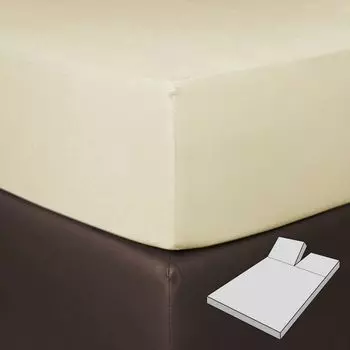 Bettwaren-Shop Box пружинная разделенная простыня 140x200 - 160x220 см, ваниль