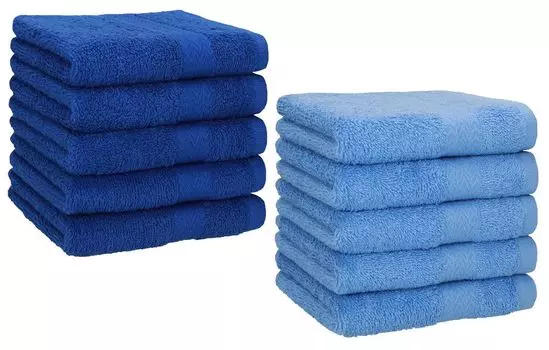 Betz 10 штук мыльных полотенец 30х30 см ПРЕМИУМ 100% хлопок Цвет: королевский синий и красный Betzshop