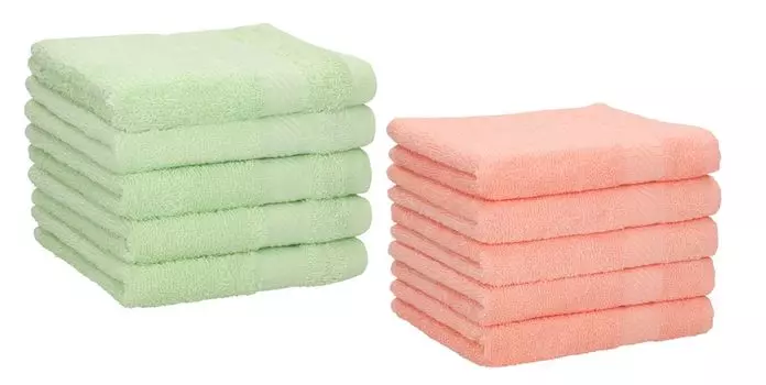 Betz 10 штук мыльных полотенец 30х30 см ПРЕМИУМ 100% хлопок Цвет: изумрудно-зеленый и голубой Betzshop