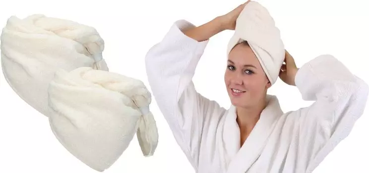 Betz 2 шт. махровый тюрбан для волос 100% хлопок - цвет: серый Betzshop, бежевый