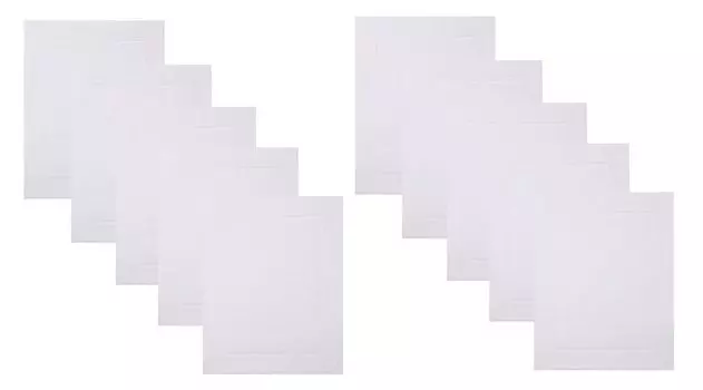 Betz В упаковке 10 ковриков для ванной 50 x 70 см ПРЕМИУМ Коврик для ванной Коврик для ванной Коврик для душа 100% хлопок 650 г/м цвет: белый Betzshop