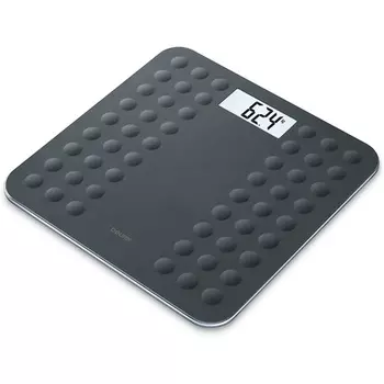 Beurer 756.08 GS 300 Черные стеклянные весы с противоскользящей силиконовой поверхностью Неподвластный времени дизайн
