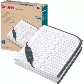 Beurer UB 60 Green Planet Подкровать с подогревом, 150 x 80 см Изготовлено из переработанных материалов Автоматическое отключение 4 уровня температуры Система безопасности Можно стирать в машине