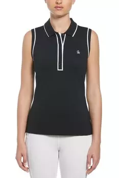 Без рукавов рубашка поло с кантом Original Penguin Golf, черный