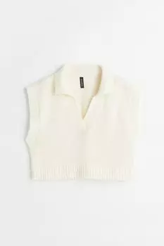 Без рукавов с воротником H&M, белый