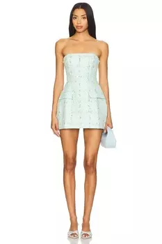 Безбретельный ромпер-шорты Bethany Amanda Uprichard, aquamarine