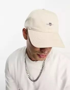 Бежевая бейсболка Gant с логотипом в виде герба, унисекс