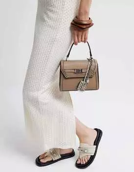 Бежевая большая сумка через плечо River Island
