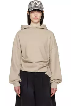 Бежевая деконструированная толстовка с капюшоном OPEN YY
