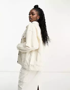 Бежевая джинсовая куртка Levi's в стиле дальнобойщика