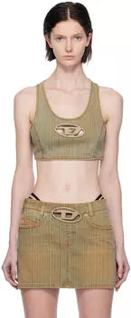 Бежевая джинсовая майка De-Top-Fsd Синяя Diesel