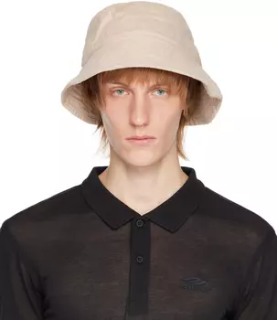 Бежевая джинсовая панама с логотипом Balenciaga