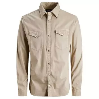 Бежевая джинсовая рубашка Jack & Jones