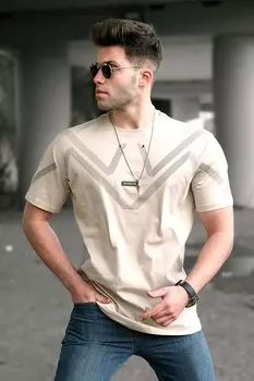 Бежевая футболка 5369 MADMEXT