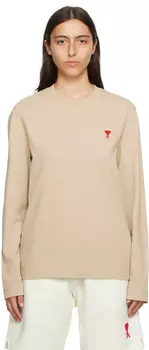 Бежевая футболка Ami de C?ur AMI Alexandre Mattiussi