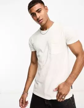 Бежевая футболка French Connection Slub