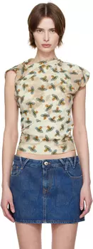 Бежевая футболка Hebo и цветной шар Vivienne Westwood