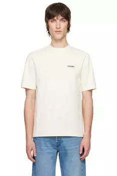 Бежевая футболка Les Classiques 'The Gros Grain' JACQUEMUS