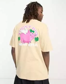 Бежевая футболка New Era Lucky Paws