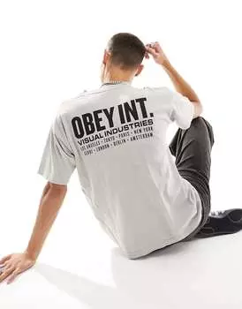 Бежевая футболка Obey Visual Industries
