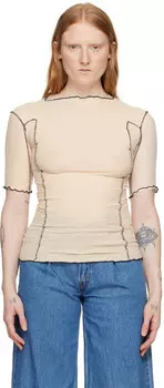 Бежевая футболка «Омато» 3/4 Baserange