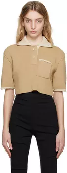 Бежевая футболка-поло Le Raphia 'Le Polo Maille Arco' Jacquemus