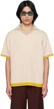 Бежевая футболка-поло Le Raphia 'La Maille Treze' Jacquemus