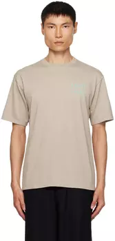 Бежевая футболка с флокированием UNDERCOVER