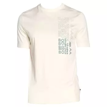 Бежевая футболка с круглым вырезом и логотипом Tiburt 311 с короткими рукавами Hugo Boss, бежевый