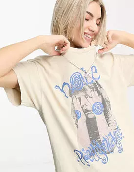 Бежевая футболка с логотипом Basic Pleasure Mode Hole