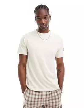 Бежевая футболка с нашивками Calvin Klein Jeans, эксклюзивно для ASOS