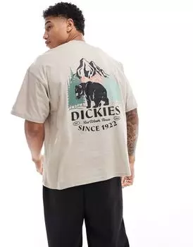 Бежевая футболка с принтом на спине Dickies Bloxom