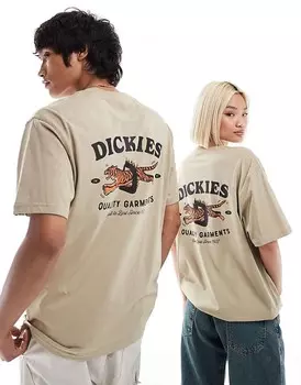 Бежевая футболка с принтом на спине Dickies Chincoteague