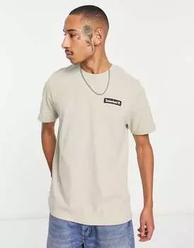 Бежевая футболка с тканым значком Timberland Heavy Weight