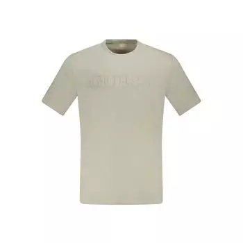 Бежевая хлопковая футболка Guess Shoes