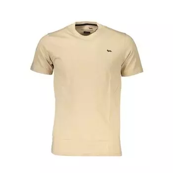 Бежевая хлопковая футболка Harmont & Blaine