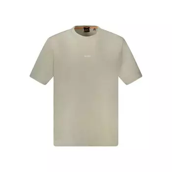 Бежевая хлопковая футболка Hugo Boss, Beige