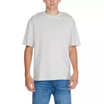 Бежевая хлопковая футболка Jack & Jones