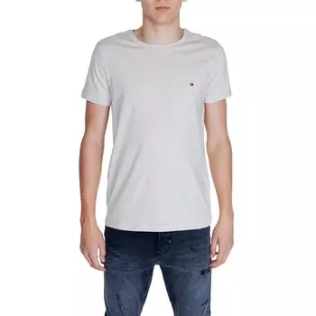 Бежевая хлопковая футболка Tommy Hilfiger