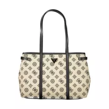 Бежевая хлопковая женская сумка Guess Shoes, бежевый