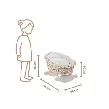 Бежевая Качалка, Колыбка Для Кукол С Послым 46Х28 В 20/25 См WickerPL